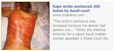 En våldtagen kvinna får spöstraff eftersom det är hennes fel att hon eggat en våldtäktsman.
